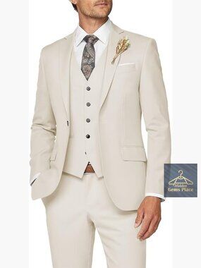 3 Piece Slim Fit Suit for Men Formal Business Wedding Prom Tuxedo